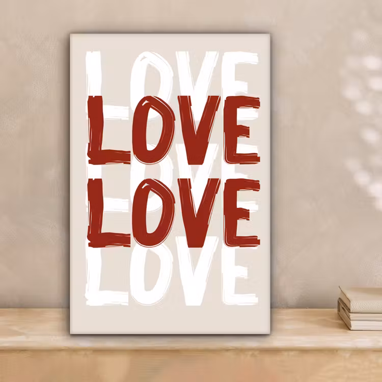 Love - Rood - Tekst canvas 2cm klein -sfeer1