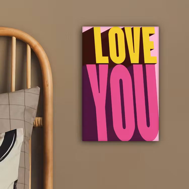 Love - Tekst - Roze - Valentijn canvas 2cm klein -sfeer3