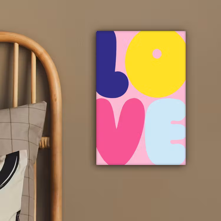 Love - Valentijn - Kleurrijk canvas 2cm klein -sfeer3