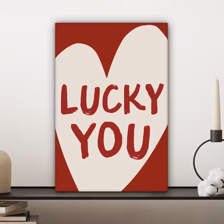 Lucky - Hart - Rood canvas 2cm klein -sfeer6