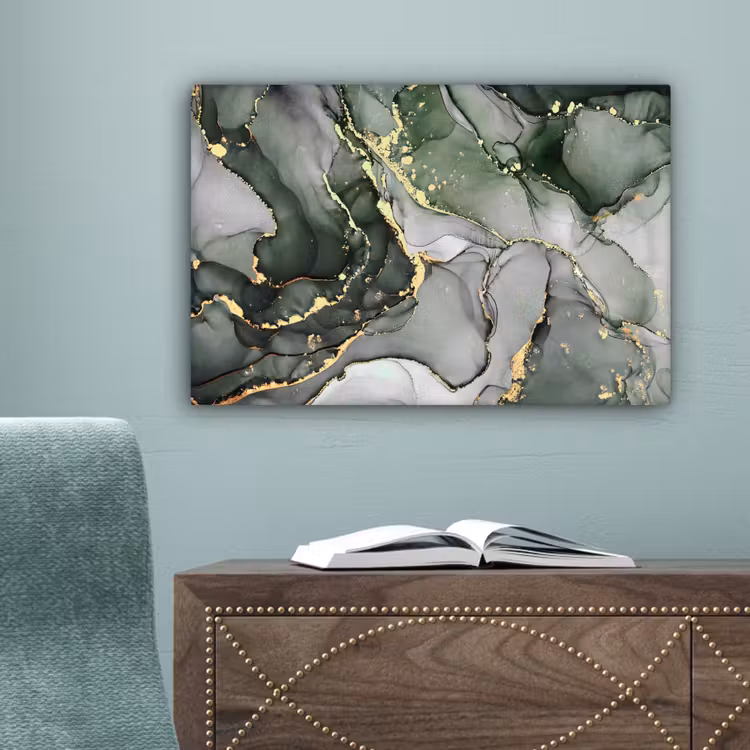 Luxe - Marmer - Groen canvas 2cm klein -sfeer4