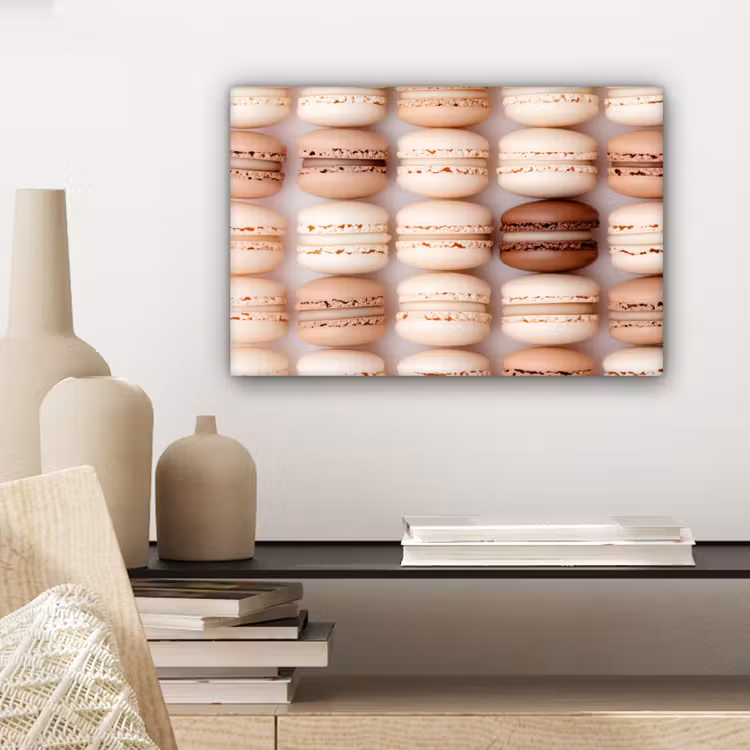 Macarons - Beige - Bruin canvas 2cm klein -sfeer6
