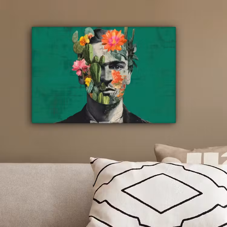 Man - Planten - Groen canvas 2cm klein -sfeer3
