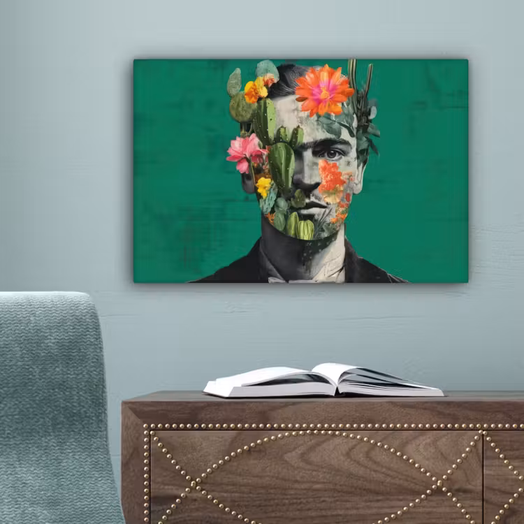 Man - Planten - Groen canvas 2cm klein -sfeer4
