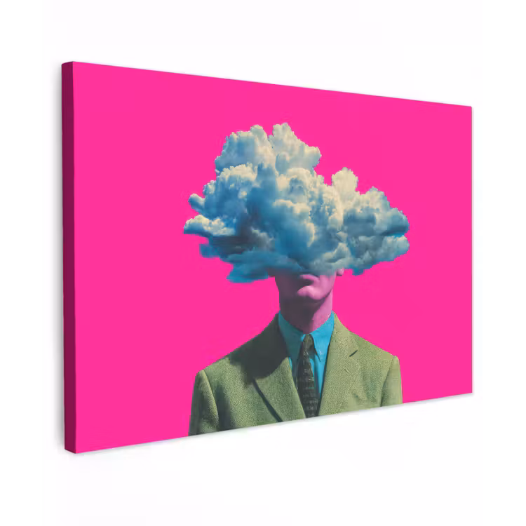 Man - Pak - Wolk - Roze canvas 2cm klein -z3d