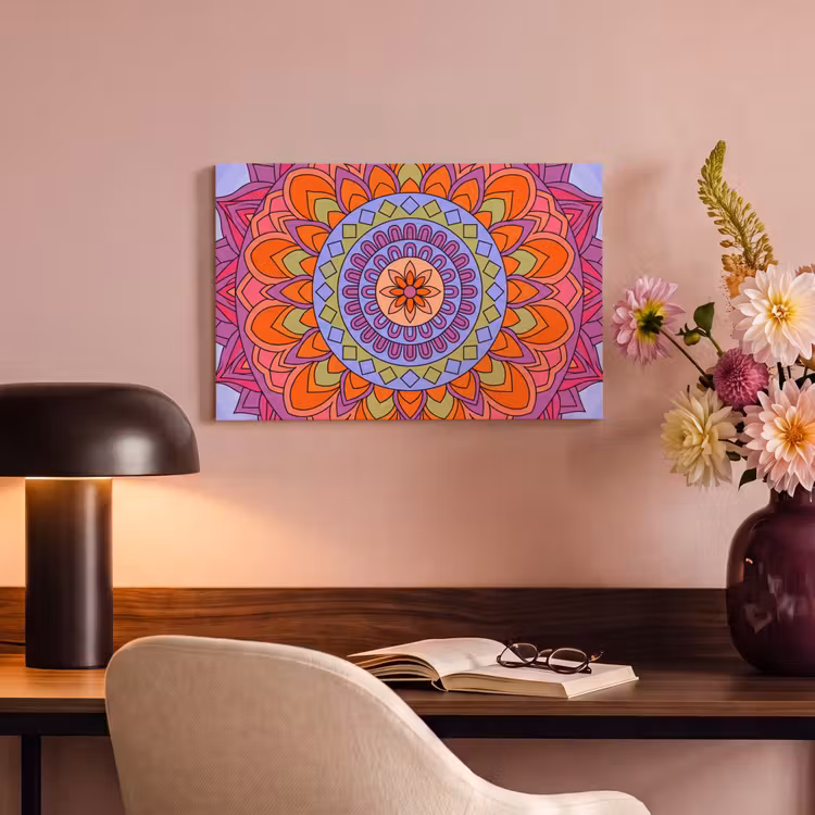 Mandala - Cirkel - Abstract - Kleurrijk - Patroon canvas 2cm klein -sfeer4