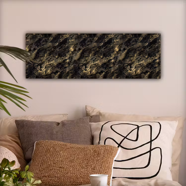 Marmer - Zwart - Goud canvas 2cm klein 828 -sfeer1