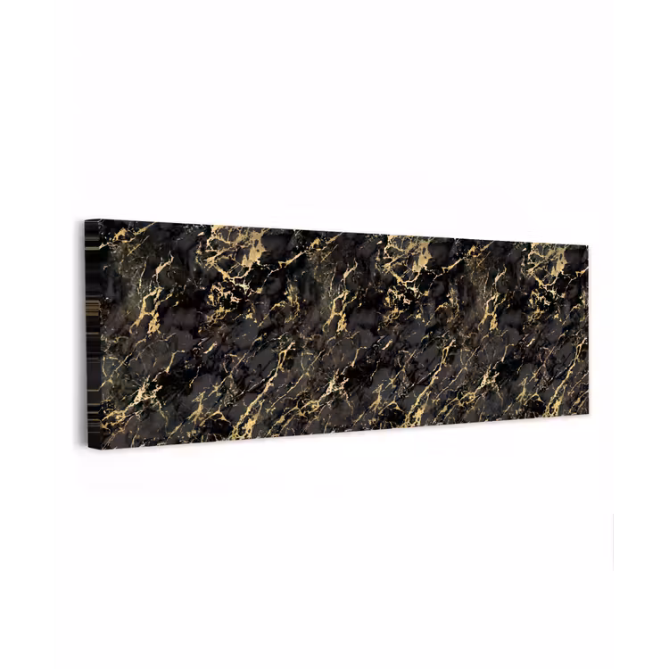 Marmer - Zwart - Goudstructuur canvas 2cm klein 828 -z3d