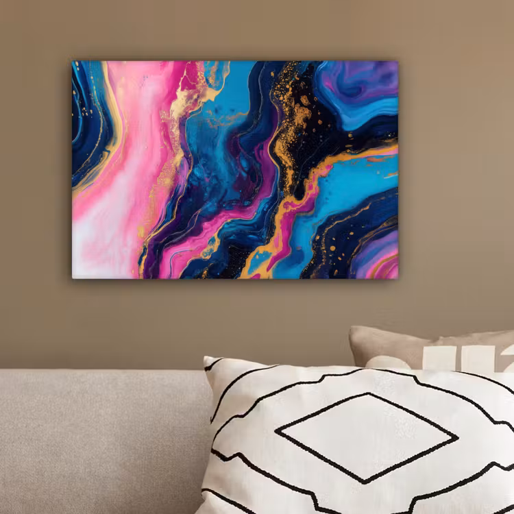 Marmer - Modern - Goud canvas 2cm klein -sfeer3