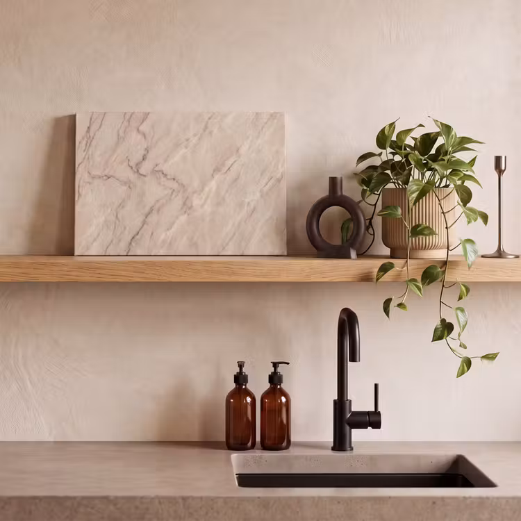Marmer - Patroon - Abstract - Modern - Beige canvas 2cm klein -sfeer3