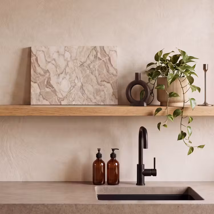 Marmer - Aderen - Textuur - Beige - Modern canvas 2cm klein -sfeer3