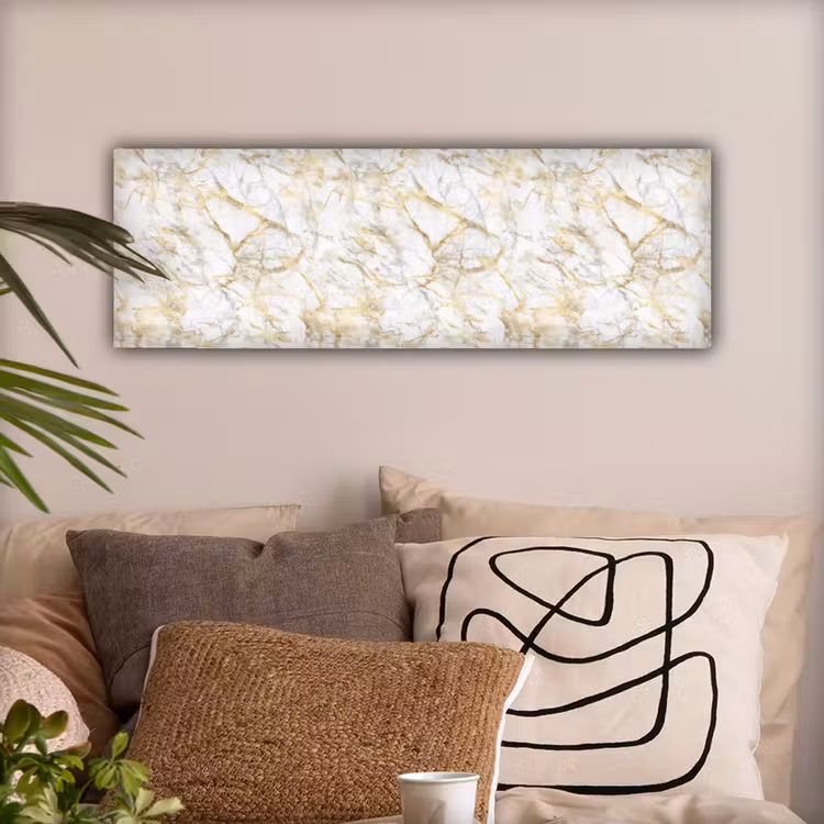 Marmer - Wit - Expressief - Goudaccenten canvas 2cm klein 828 -sfeer1