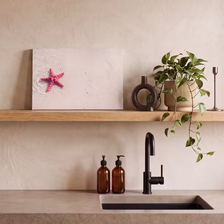 Zeeleven - Zeester - Strand - Roze - Water canvas 2cm klein -sfeer3