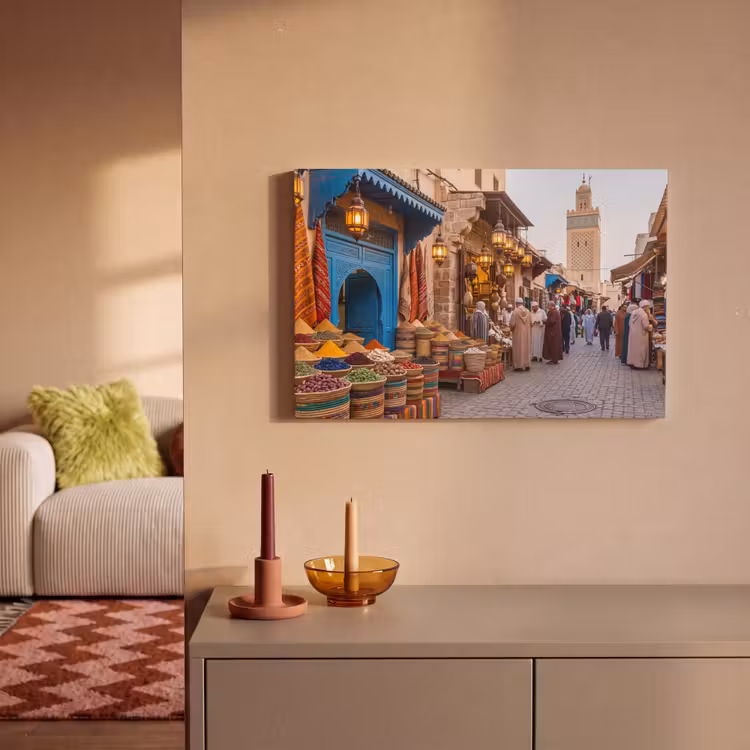 Canvas Print - Market - Oriental - Colorful - Markt - Oosters - Kleurrijk canvas 2cm klein