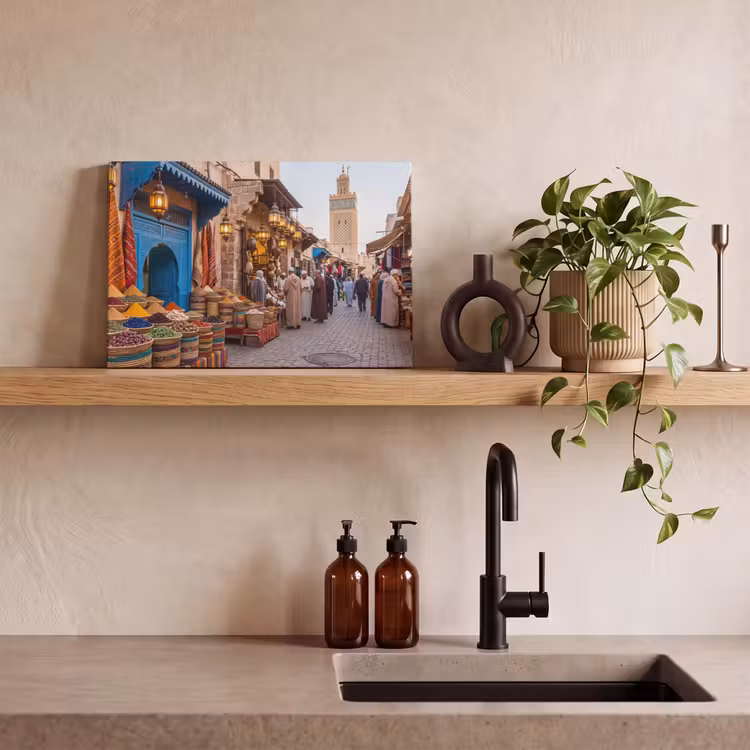 Canvas Print - Market - Oriental - Colorful - Markt - Oosters - Kleurrijk canvas 2cm klein