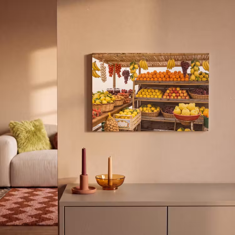 Canvas Print - Market Stall - Fruit - Fresh - Marktkraam - Fruit - Vers canvas 2cm klein