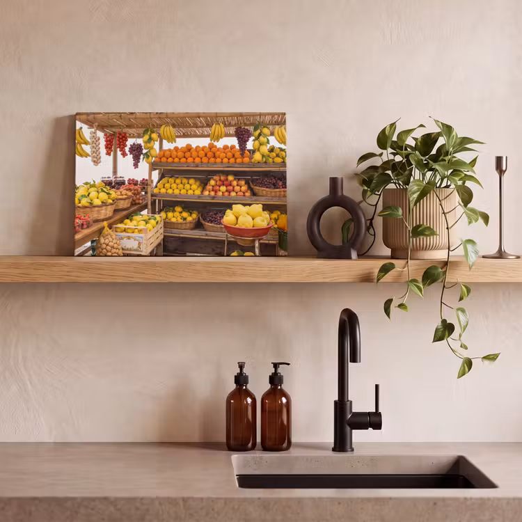 Canvas Print - Market Stall - Fruit - Fresh - Marktkraam - Fruit - Vers canvas 2cm klein