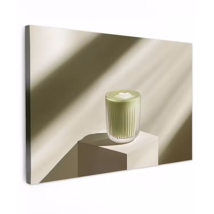 Matcha - Glas - Groen - Minimalistisch canvas 2cm klein -z3d
