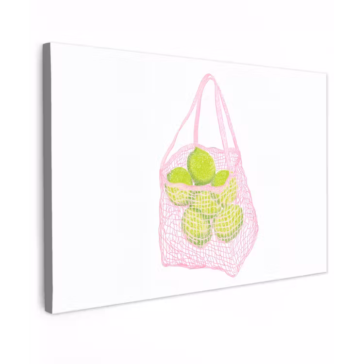 Netzakje - Roze - Illustratie - Limoenen canvas 2cm klein -z3d