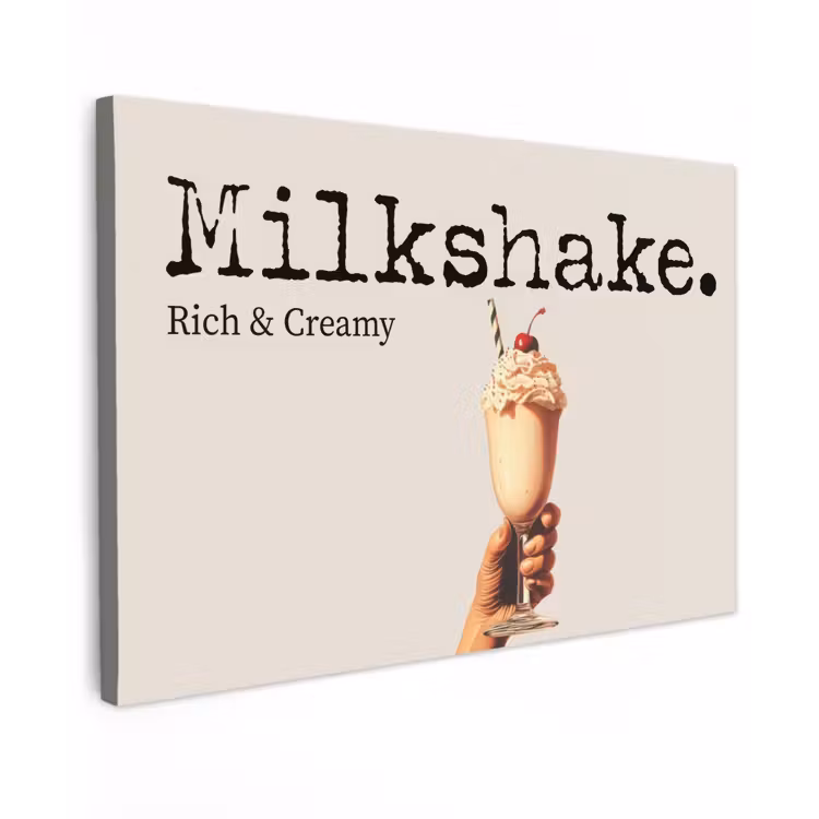 Milkshake - Kers - Rietje canvas 2cm klein -z3d