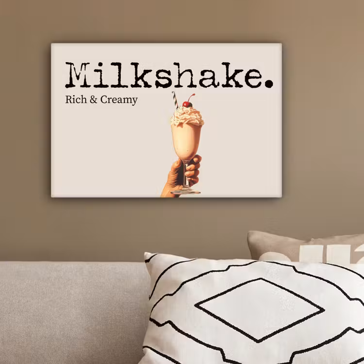 Milkshake - Kers - Rietje canvas 2cm klein -sfeer3
