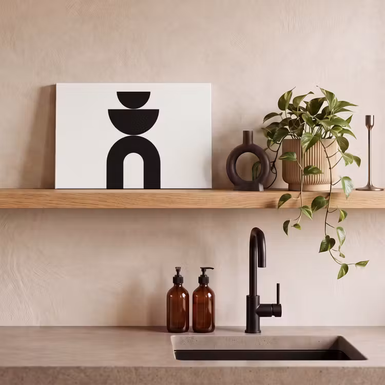 Canvas Print - Minimalist - Art - White - Minimalistisch - Kunst - Wit canvas 2cm klein