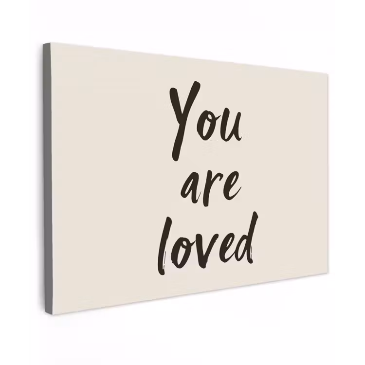 Minimalistisch - Beige - Love canvas 2cm klein -z3d