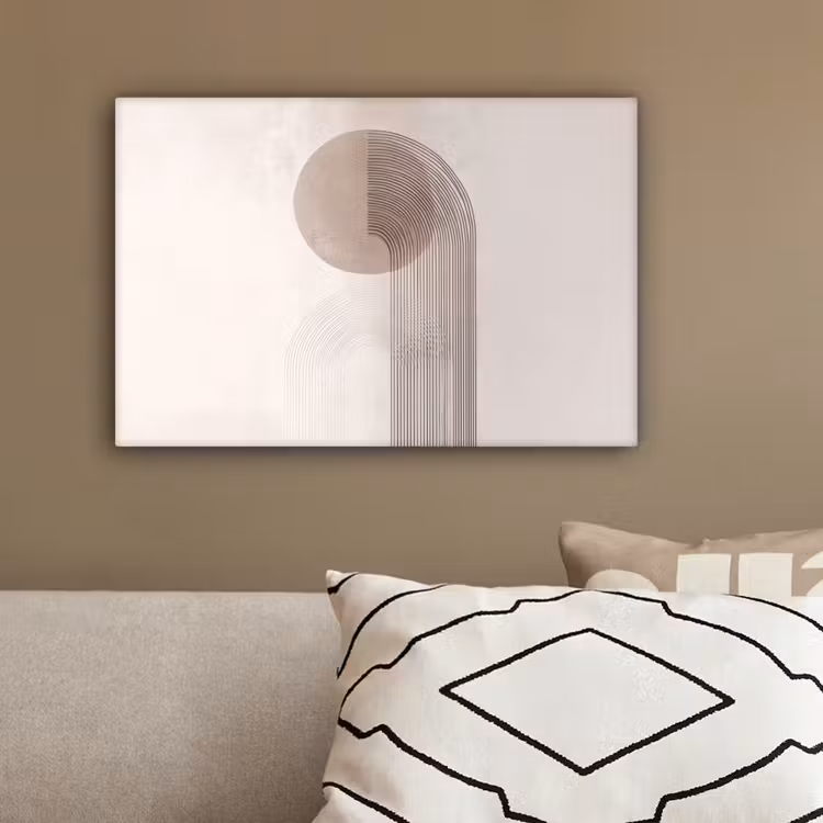 Minimalistisch - Cirkel - Lichtgrijs canvas 2cm klein -sfeer3