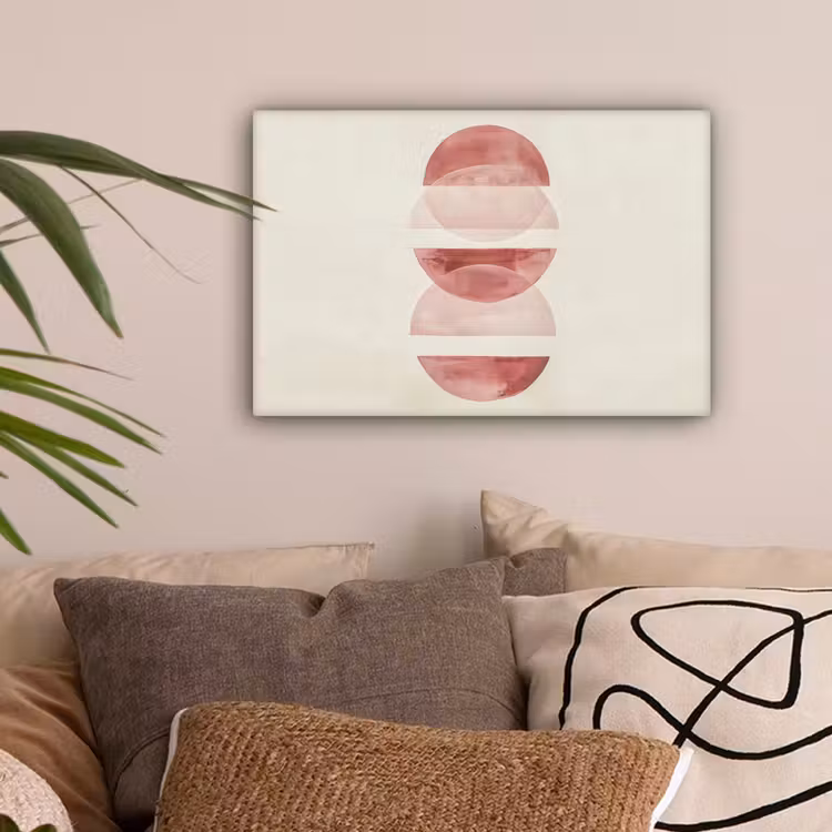 Minimalistisch - Cirkels - Roze canvas 2cm klein -sfeer1
