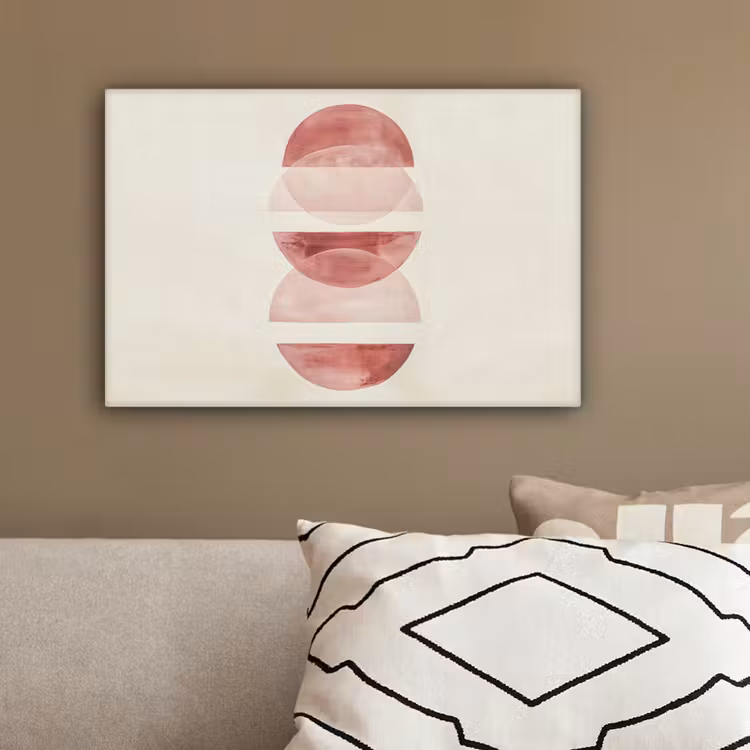 Minimalistisch - Cirkels - Roze canvas 2cm klein -sfeer3