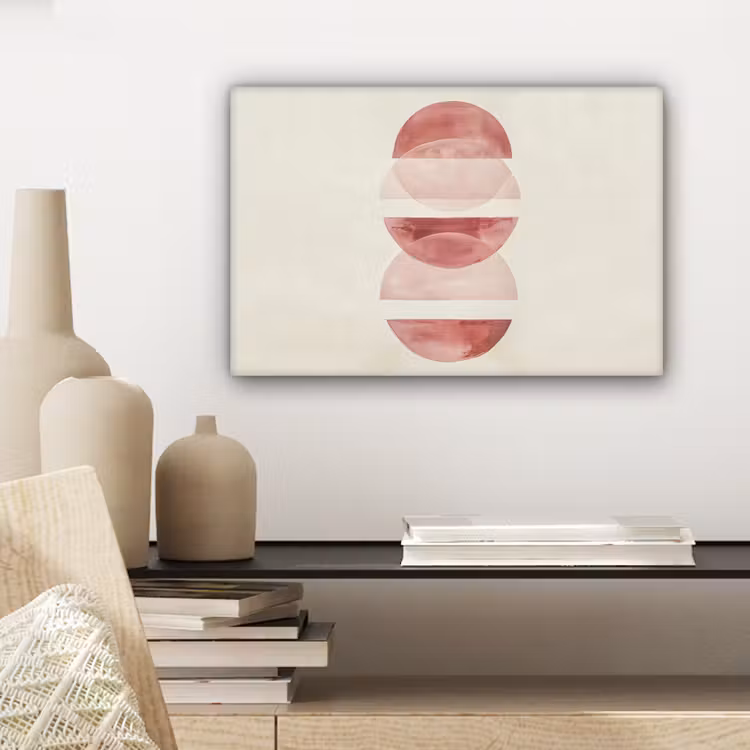 Minimalistisch - Cirkels - Roze canvas 2cm klein -sfeer6