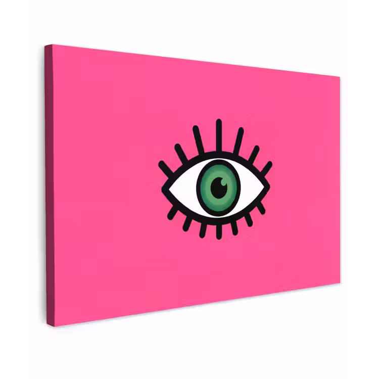 Minimalistisch - Oog - Roze canvas 2cm klein -z3d