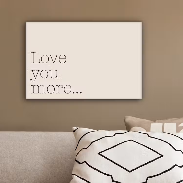 Minimalistisch - Love - Beige canvas 2cm klein -sfeer3