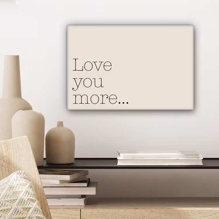 Minimalistisch - Love - Beige canvas 2cm klein -sfeer6