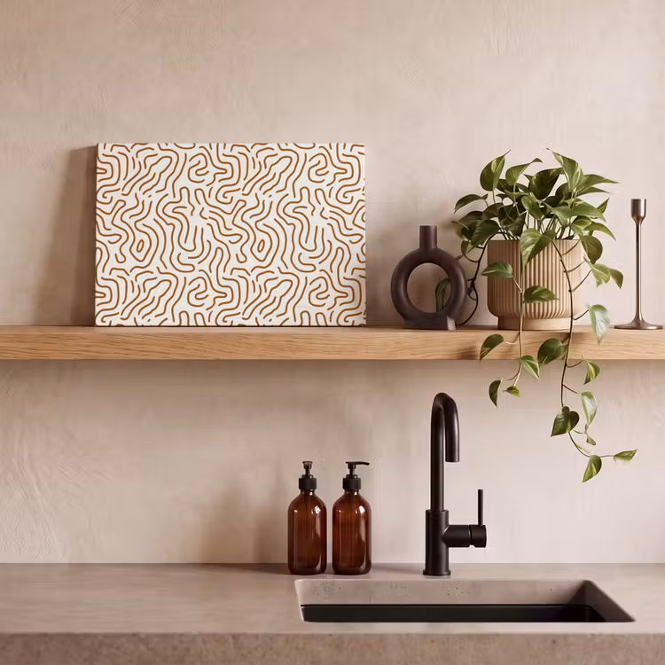 Minimalistisch - Patroon - Terracotta canvas 2cm klein 34 -sfeer3