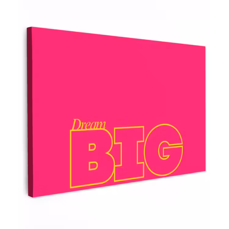 Minimalistisch - Roze - Dream big - Grafisch canvas 2cm klein -z3d