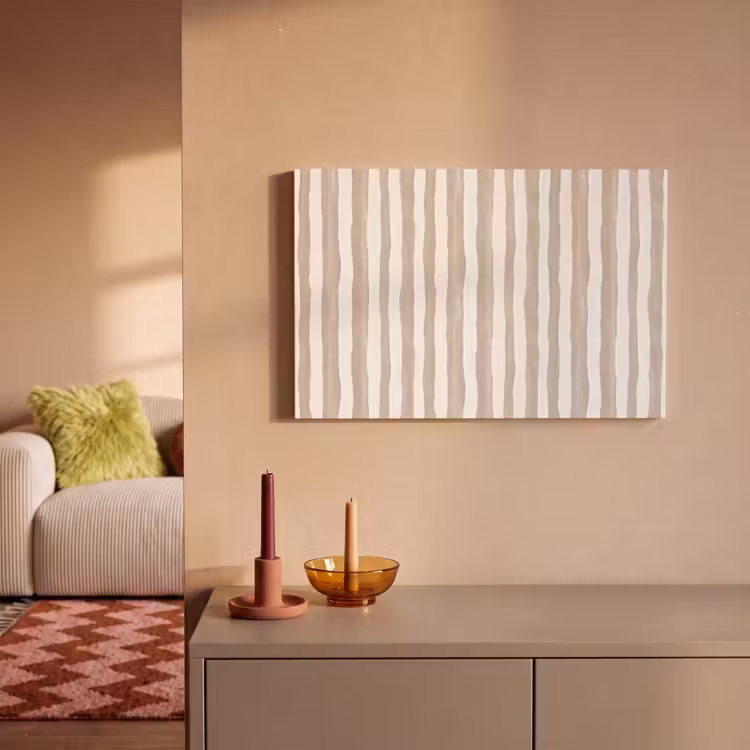 Minimalistisch - Strepen - Beige canvas 2cm klein 34 -sfeer1