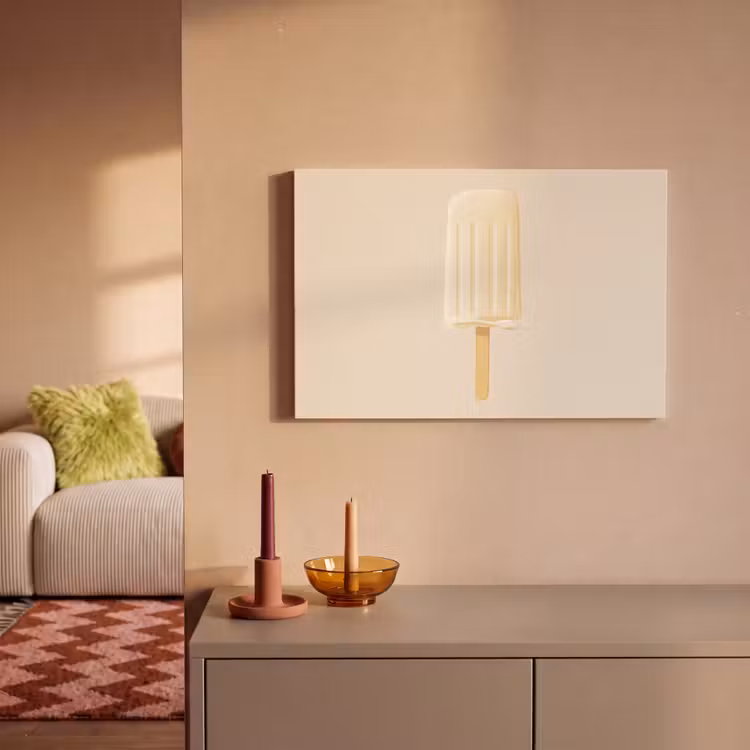 Minimalistisch - Waterijsje - Stokje - Beige canvas 2cm klein -sfeer1