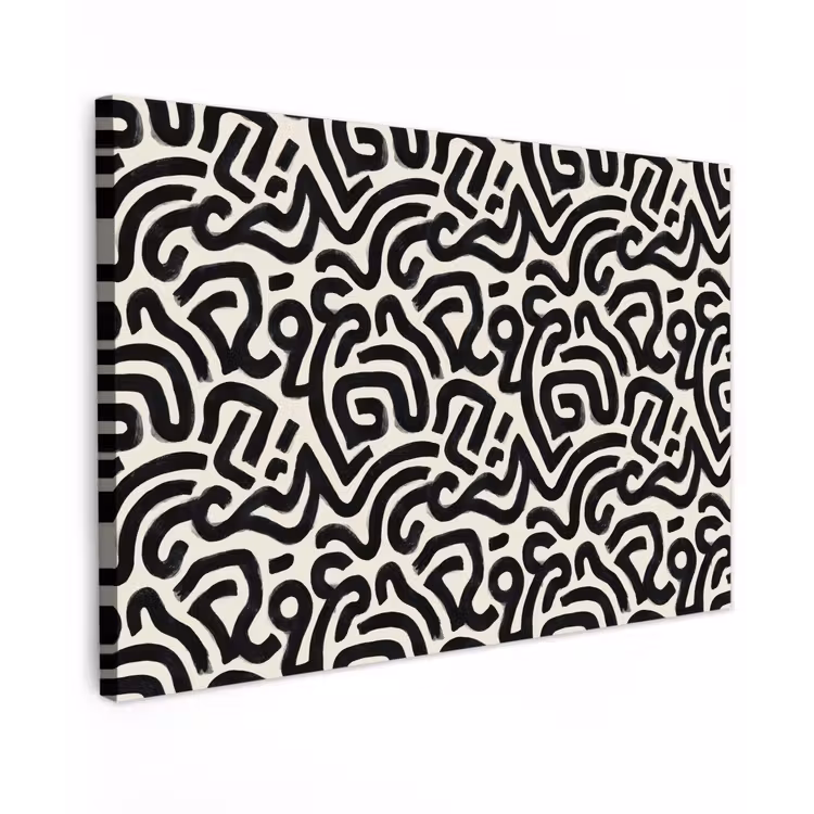 Modern - Abstract - Zwart canvas 2cm klein 34 -z3d