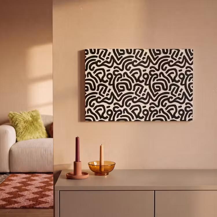 Modern - Abstract - Zwart canvas 2cm klein 34 -sfeer1
