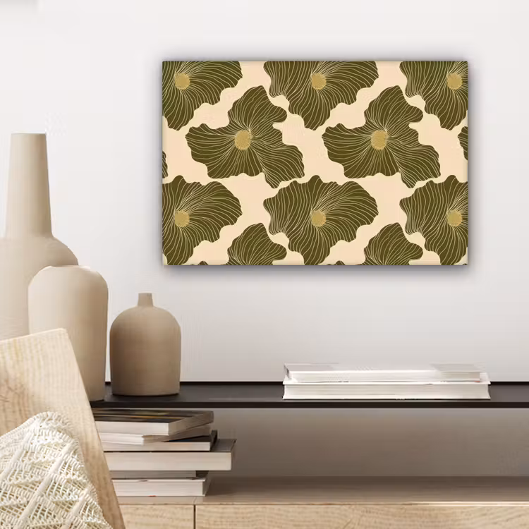Modern - Abstract - Groen canvas 2cm klein 34 -sfeer6