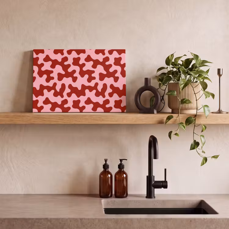 Modern - Abstract - Rood canvas 2cm klein 34 -sfeer3