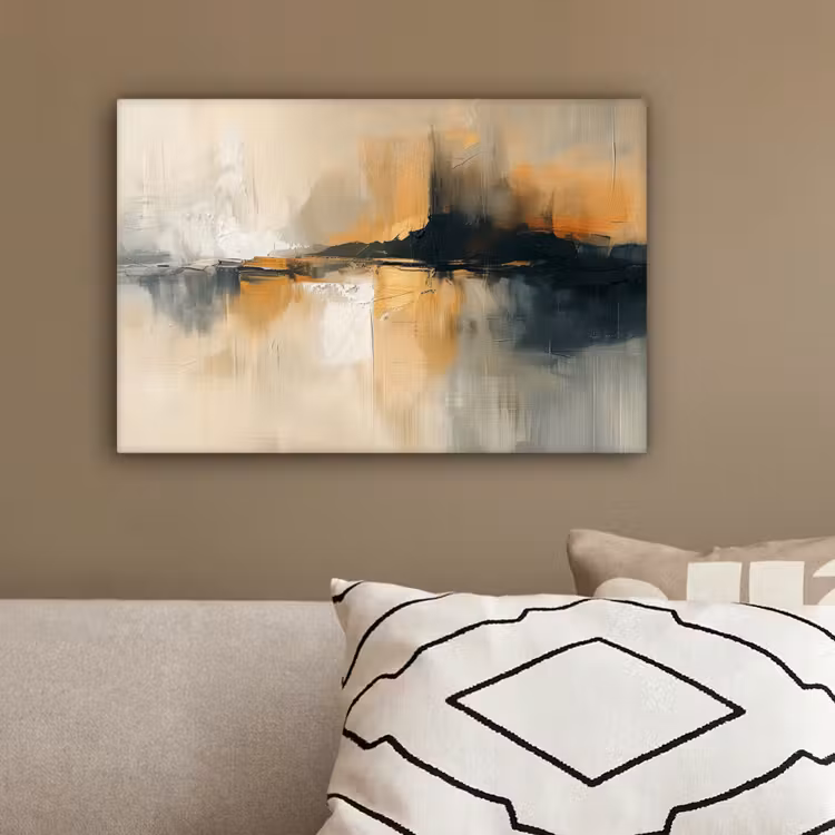 Moderne kunst - Abstract - Zwart canvas 2cm klein -sfeer3