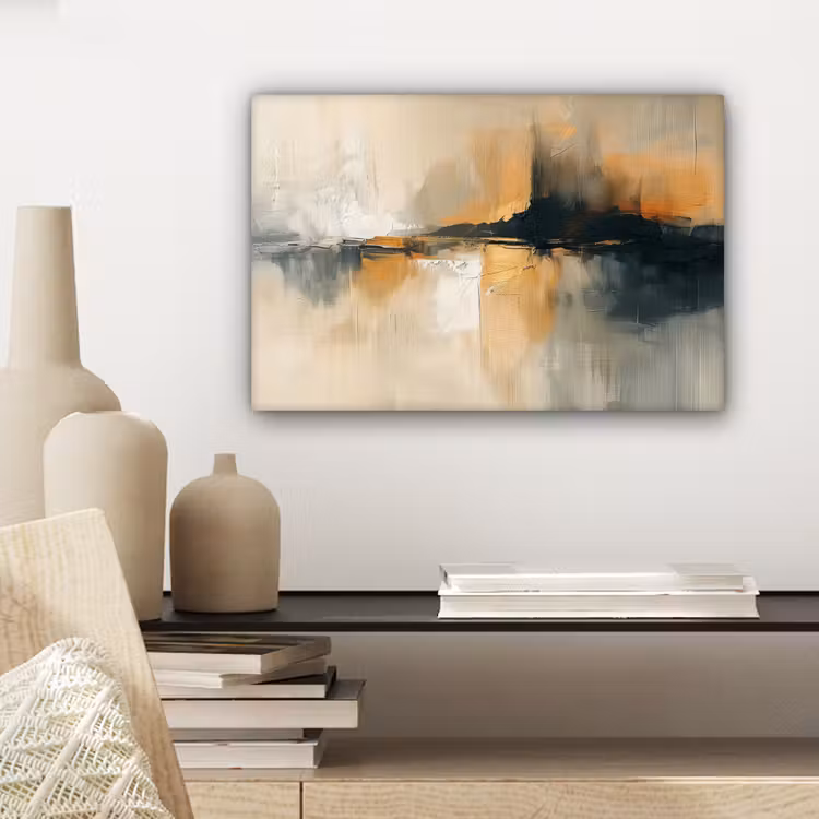 Moderne kunst - Abstract - Zwart canvas 2cm klein -sfeer6