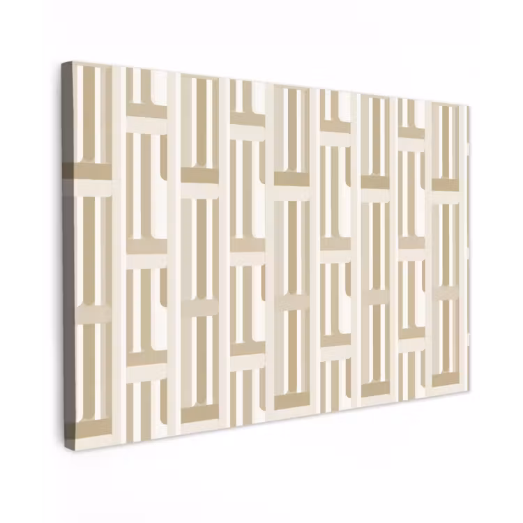 Modern - Geometrisch - Beige canvas 2cm klein 34 -z3d