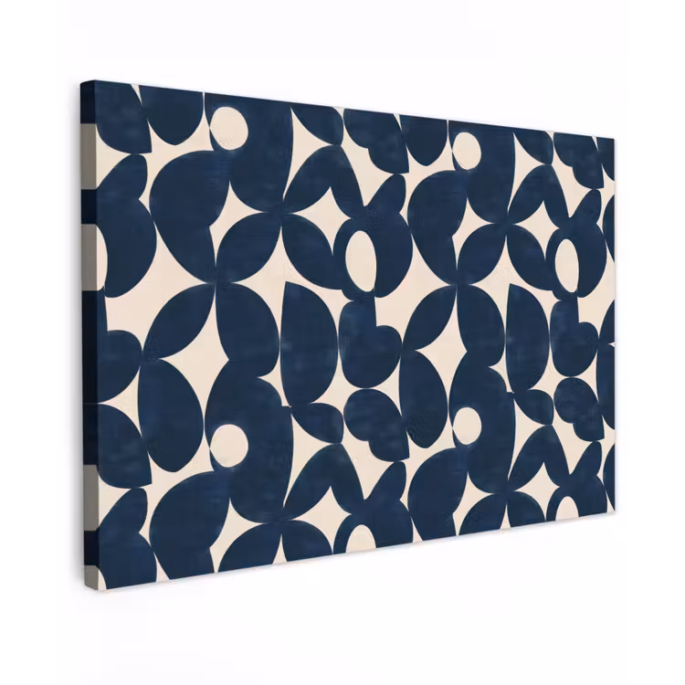 Modern - Geometrisch - Blauw canvas 2cm klein 34 -z3d