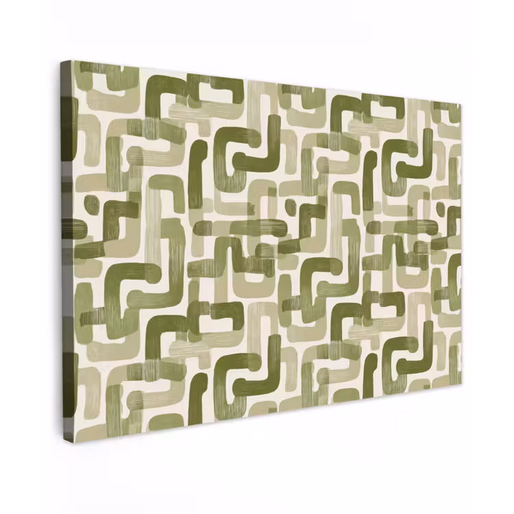 Modern - Grafisch - Groen canvas 2cm klein 34 -z3d