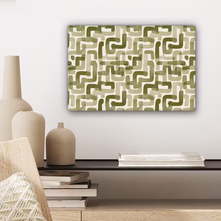 Modern - Grafisch - Groen canvas 2cm klein 34 -sfeer6