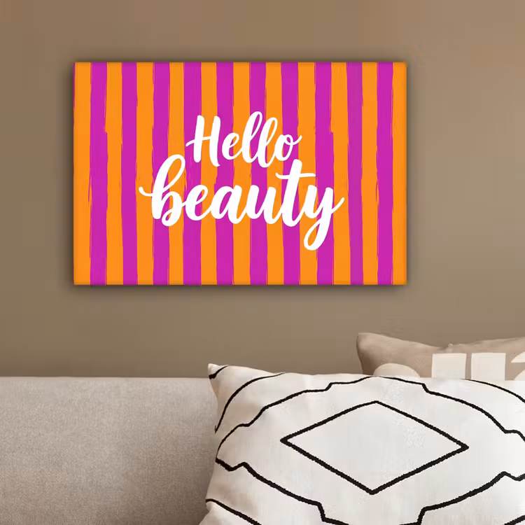 Modern - Hello - Oranje canvas 2cm klein -sfeer3
