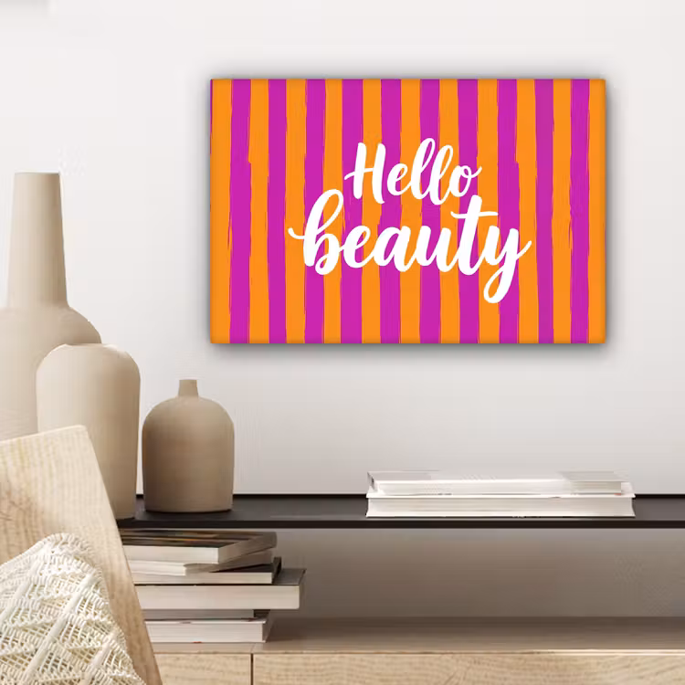Modern - Hello - Oranje canvas 2cm klein -sfeer6